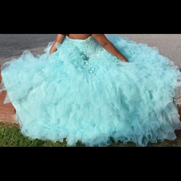 *BARELY USED* Turquoise Quince Dress - Picture 4 of 4